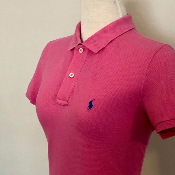 Watermelon Pink Ralph Lauren Classic Polo T-Shirt - Picture 4 of 11